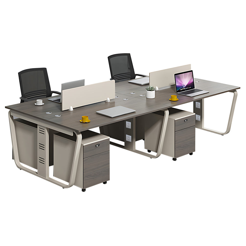 Sculpted Staff Desk Minimalist Modern Office Computer Desk Screen Card Seat Twin Staff Desk YGZ-1017