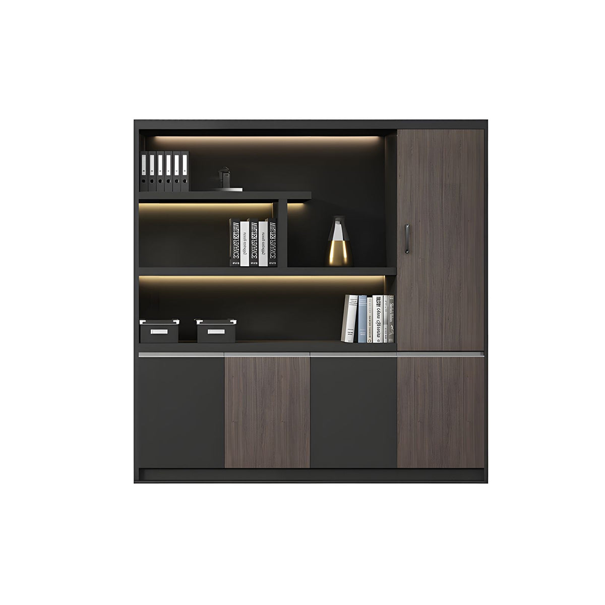 Premium Wooden Executive Lockable Cabinet, Modern Office Storage Cabinet, Background Storage and Archive Bookcase WJG-2169