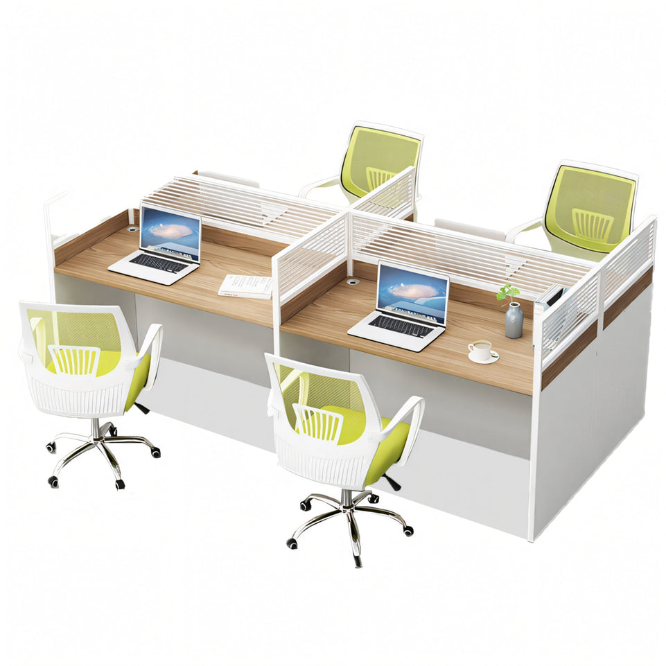 Modern L-Shaped Office Desk with Screen Divider for Employee Workstations BGZ-222