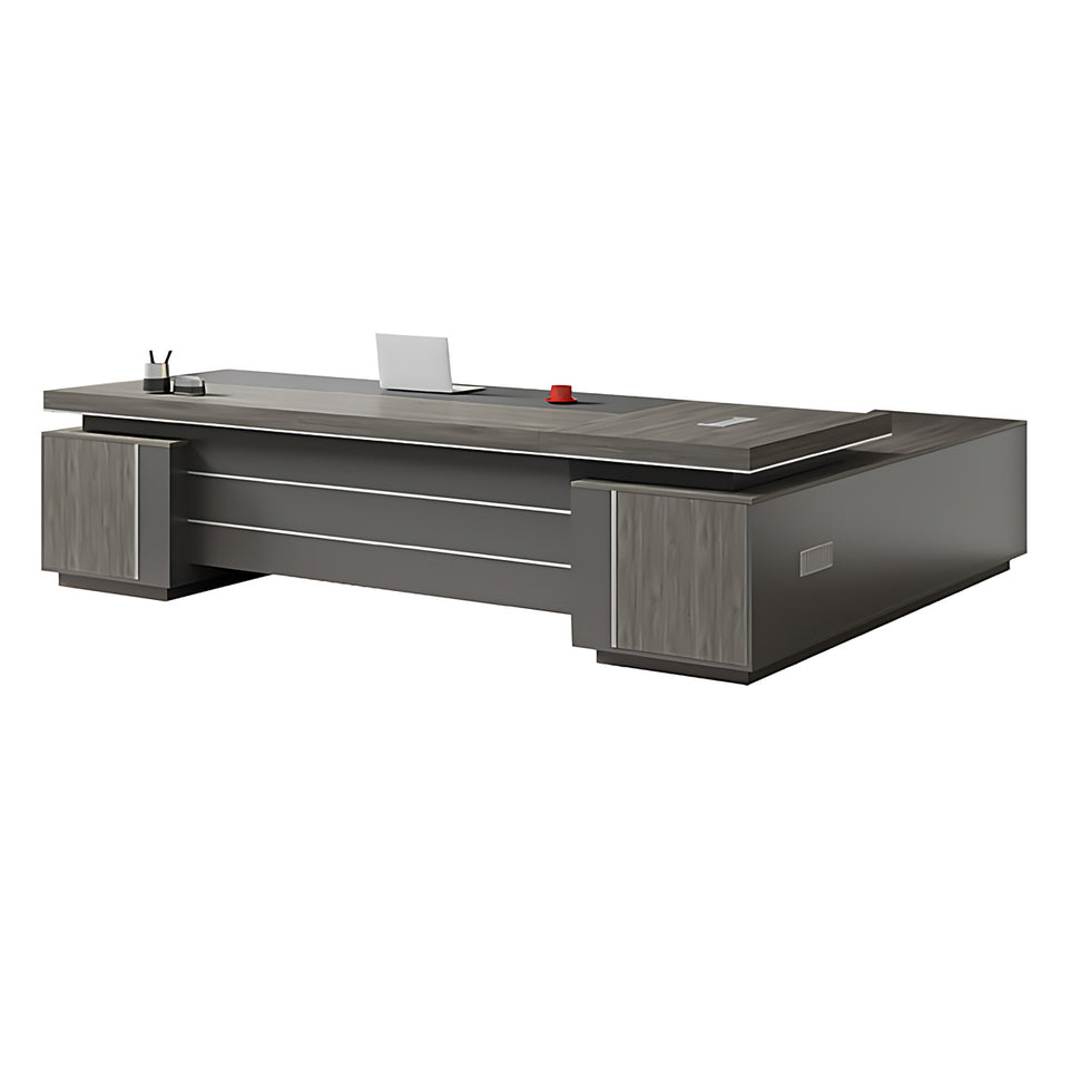 Modern Executive Desk 63-126 in Wide with Dual-Tone & Lumbar Support for Home Office