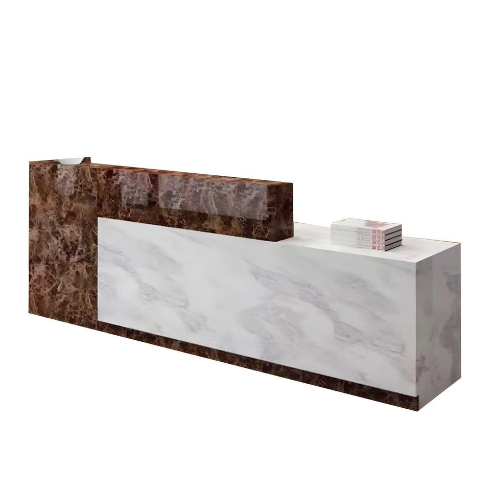 Color-Blocked Front Desk with Keyboard Tray and Shelf for Office JDT-10106