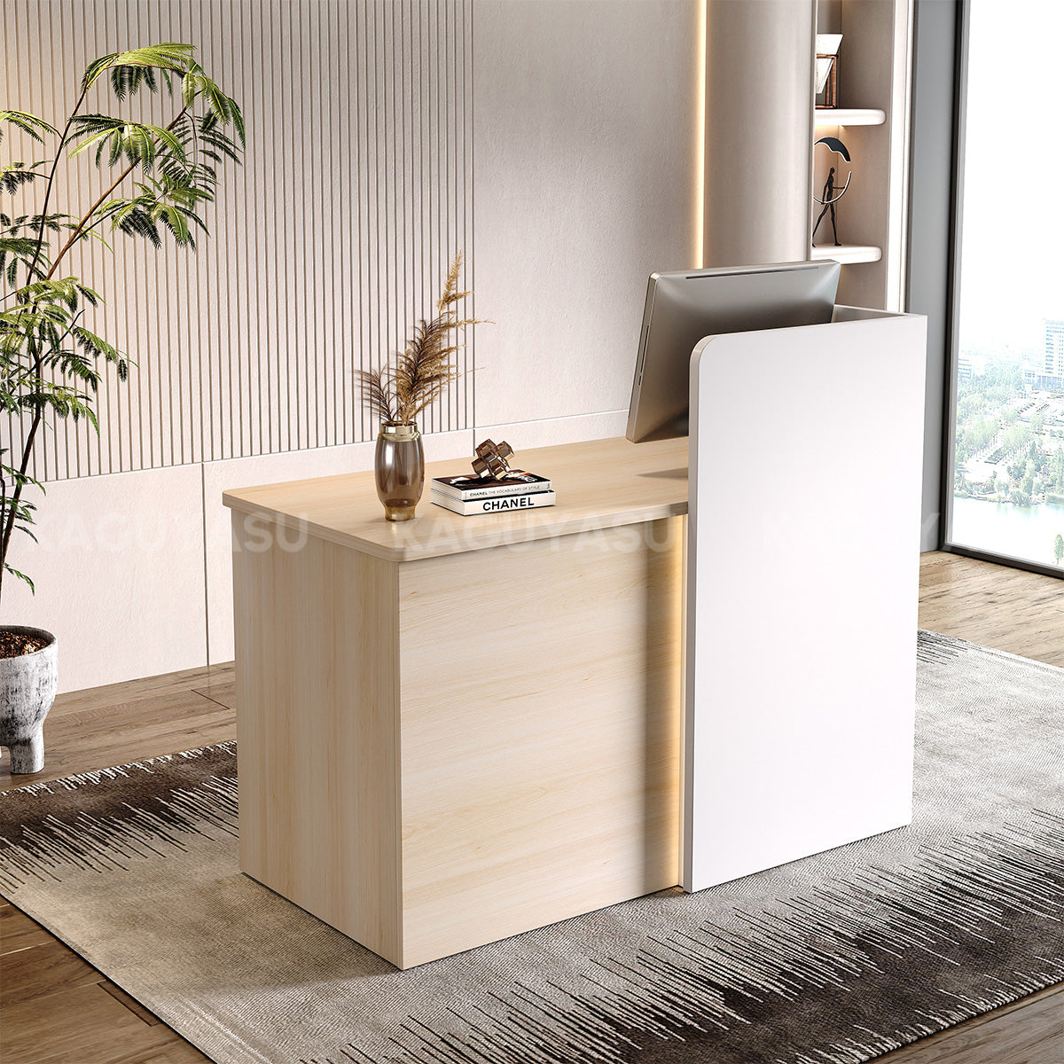 Elegant Reception Desk with Cable Management and Secure Storage for Offices MBS-JDT-3002 (In Stock)