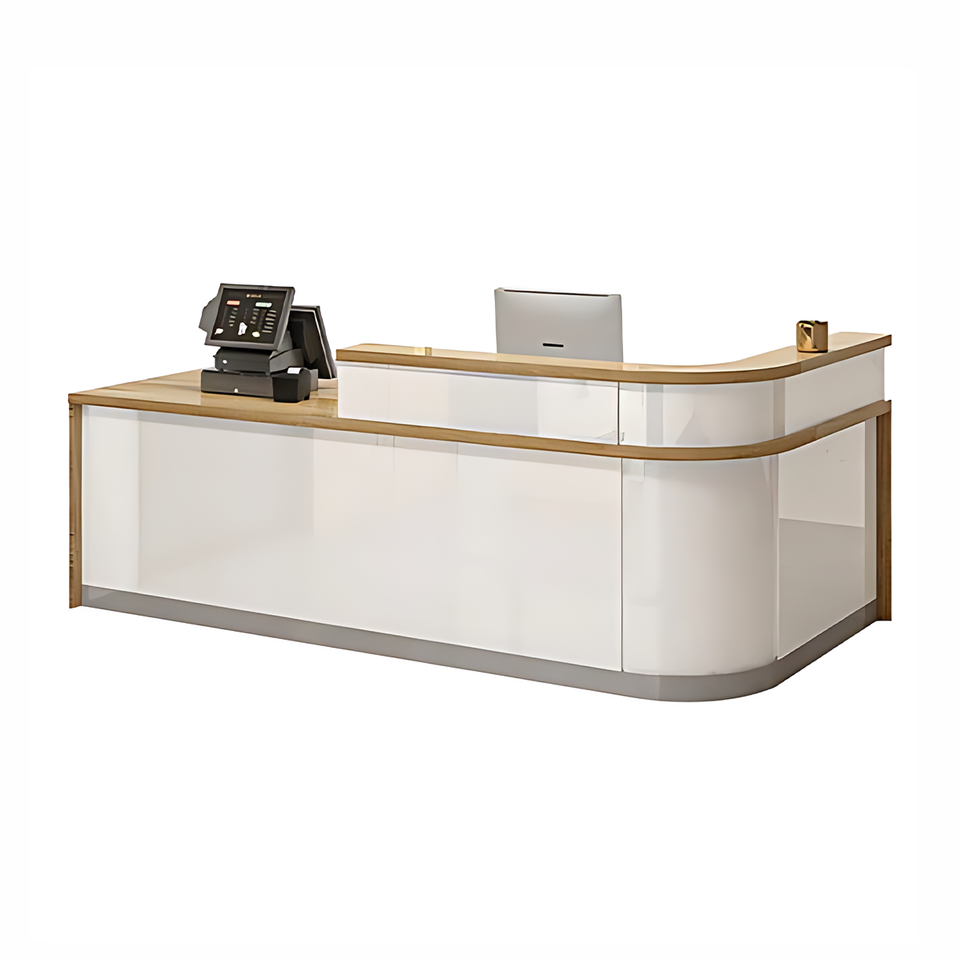 Rectangular Laminate Front Reception Desk with Filing Cabinet JDT-766