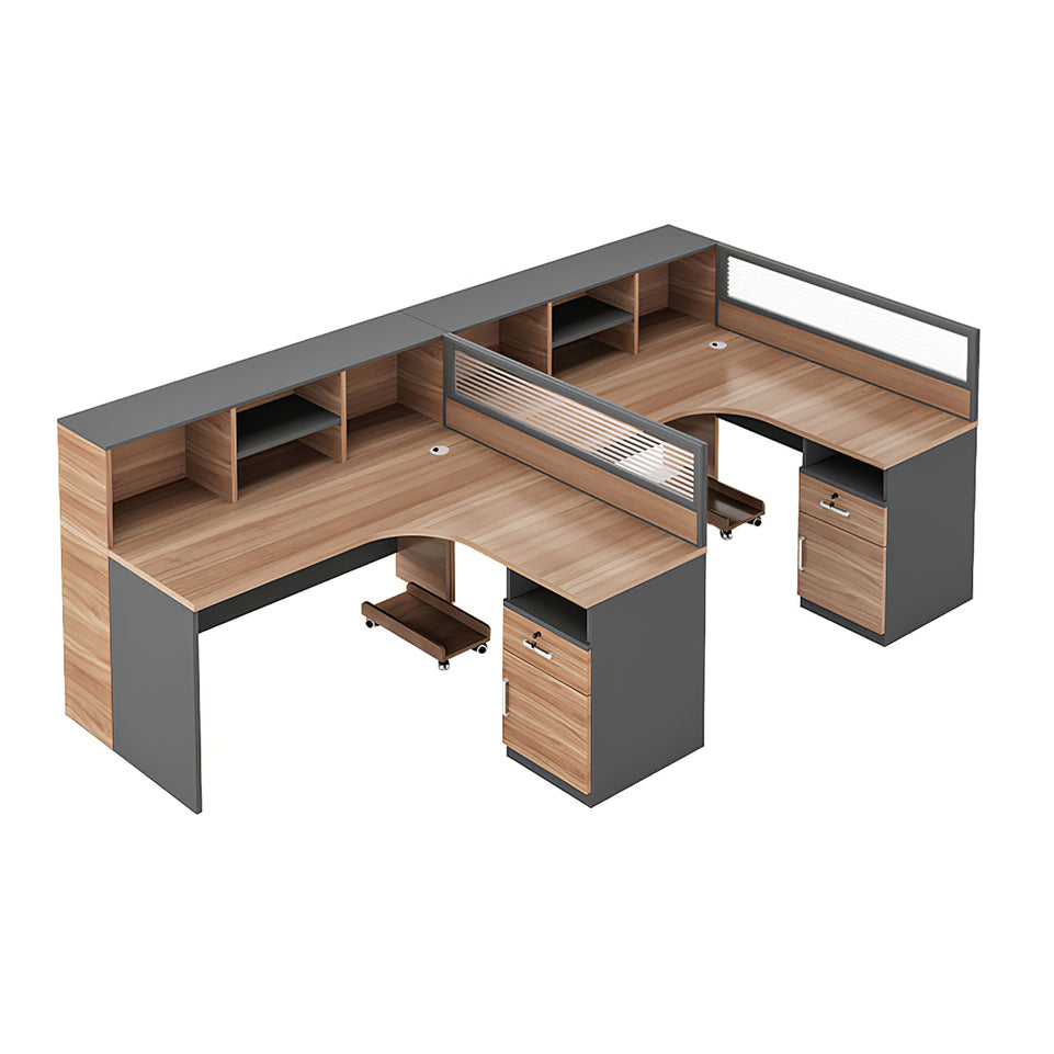 Office Workstation Desk 55-220 in Wide with Privacy Panel for Home Office