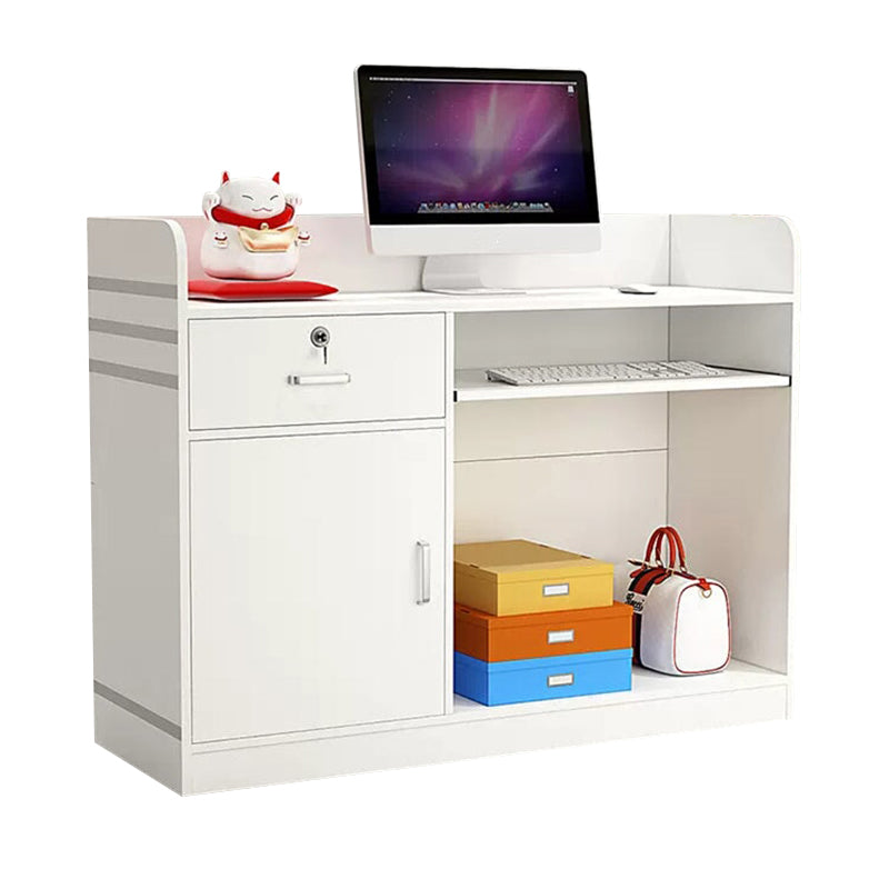 Stylish Reception Desk for Boutique Apparel Stores and Beauty Salons with Large-Capacity Storage and Key-Locked Drawers JDT-10109