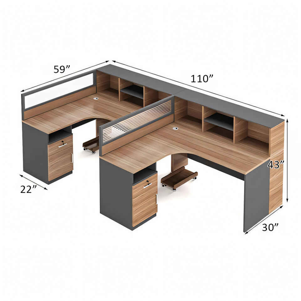 Modern Office Desk and Chair Set with Privacy Panels - Ideal for Workstations BGZ-227