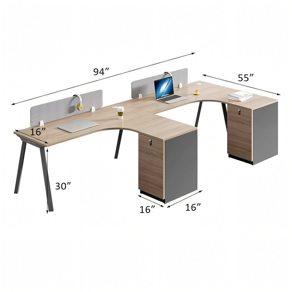 Modern Office Desk and Chair Set for 2/4/6 Employees – Sleek and Simple Design BGZ-K004