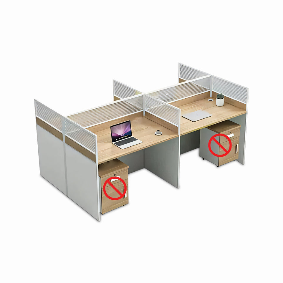 Modern Office Desk with Screen, Ideal for Four, Perfect for Workstations and Staff Desks-BGZ-070