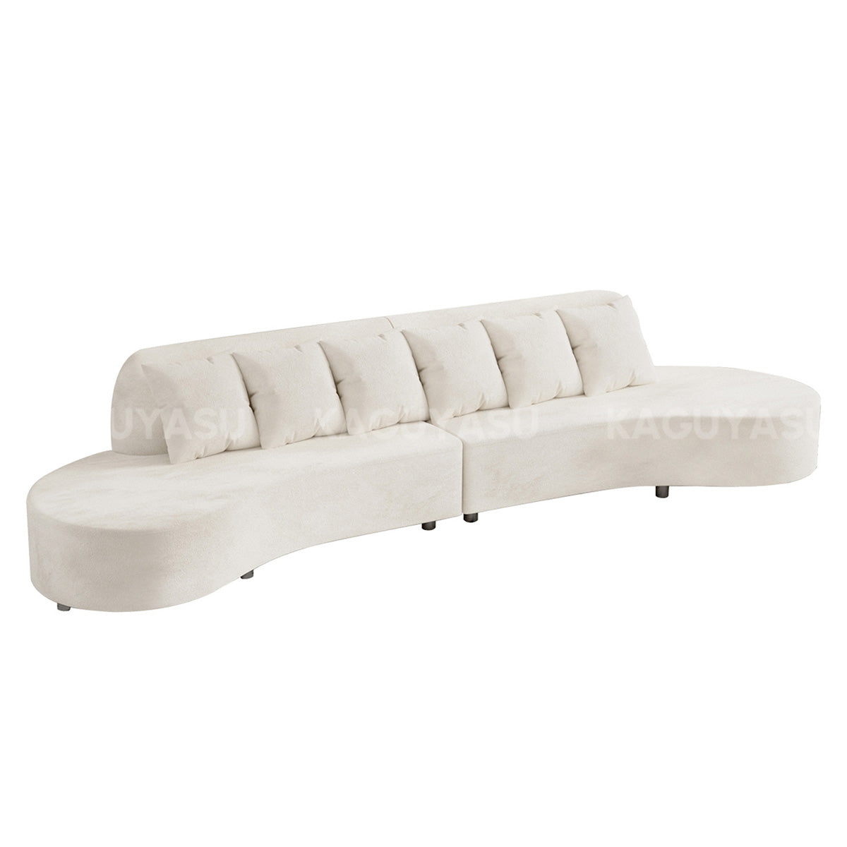 The Serpentine Curve: Premium Cream Sectional Sofa SZ-SF-0004