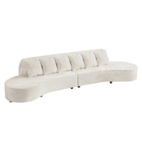 The Serpentine Curve: Premium Cream Sectional Sofa SZ-SF-0004