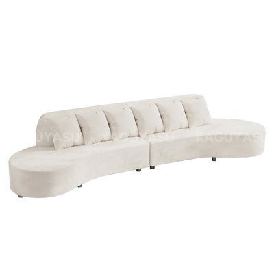 The Serpentine Curve: Premium Cream Sectional Sofa SZ-SF-0004