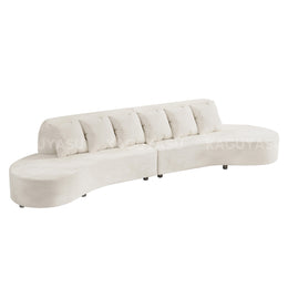 The Serpentine Curve: Premium Cream Sectional Sofa SZ-SF-0004