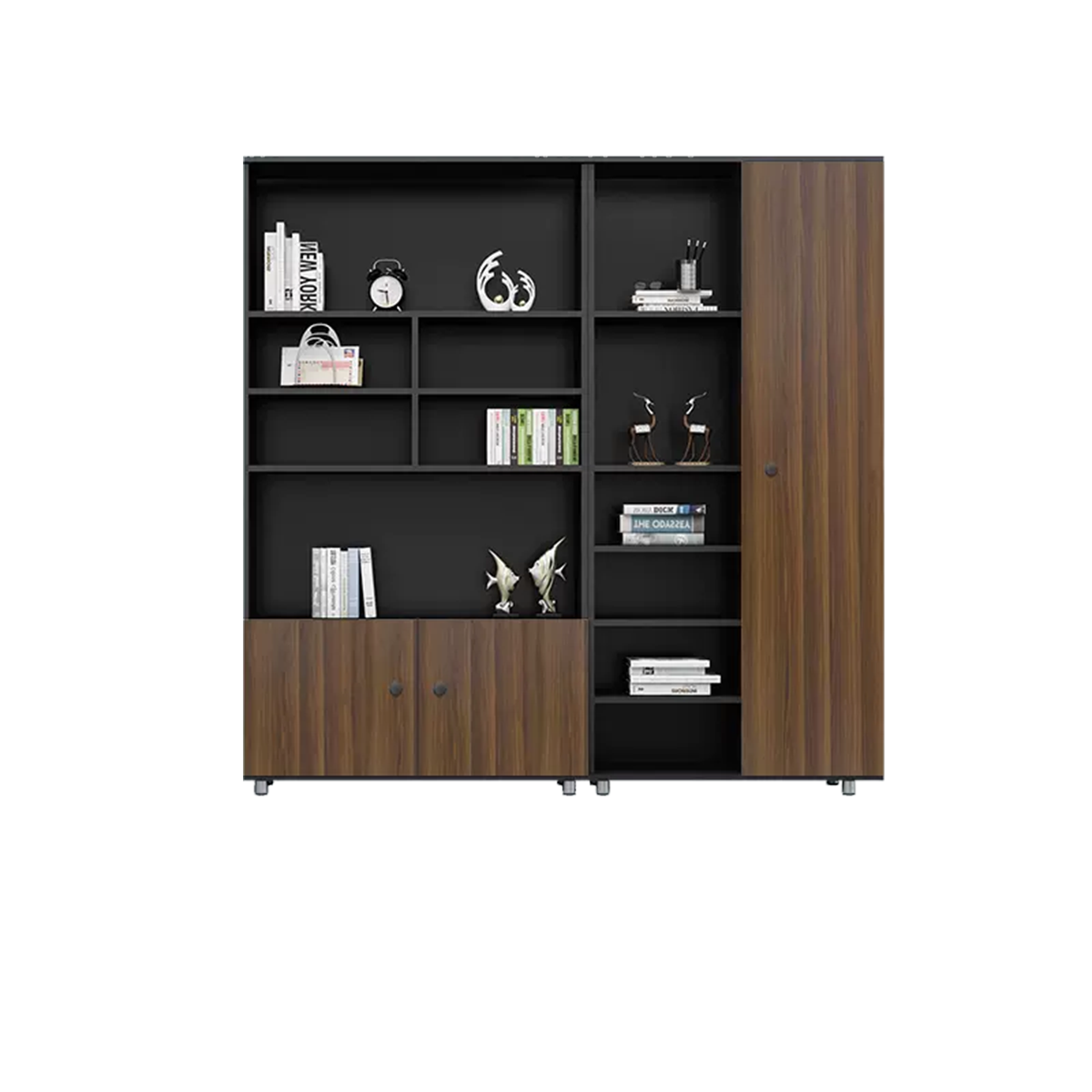 Rectangular Wooden File Cabinet with Open Storage Compartments WJG-745