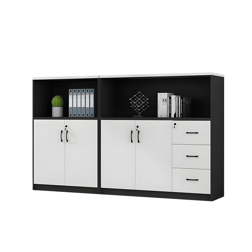 Stylish Multifunctional Office Storage Cabinet with Lockable Drawers for Workspace Organization, Printer Station, and Document Filing CWG-2167