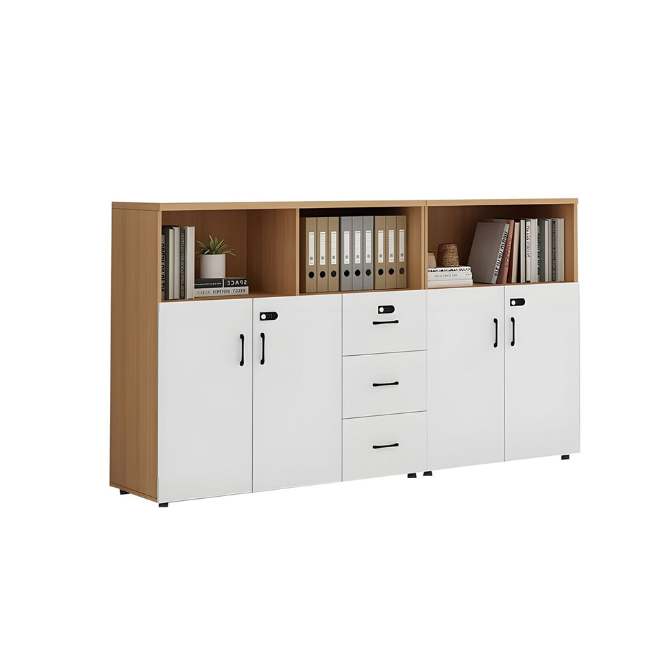 Stylish Multifunctional Office Storage Cabinet with Lockable Drawers for Workspace Organization, Printer Station, and Document Filing CWG-2167