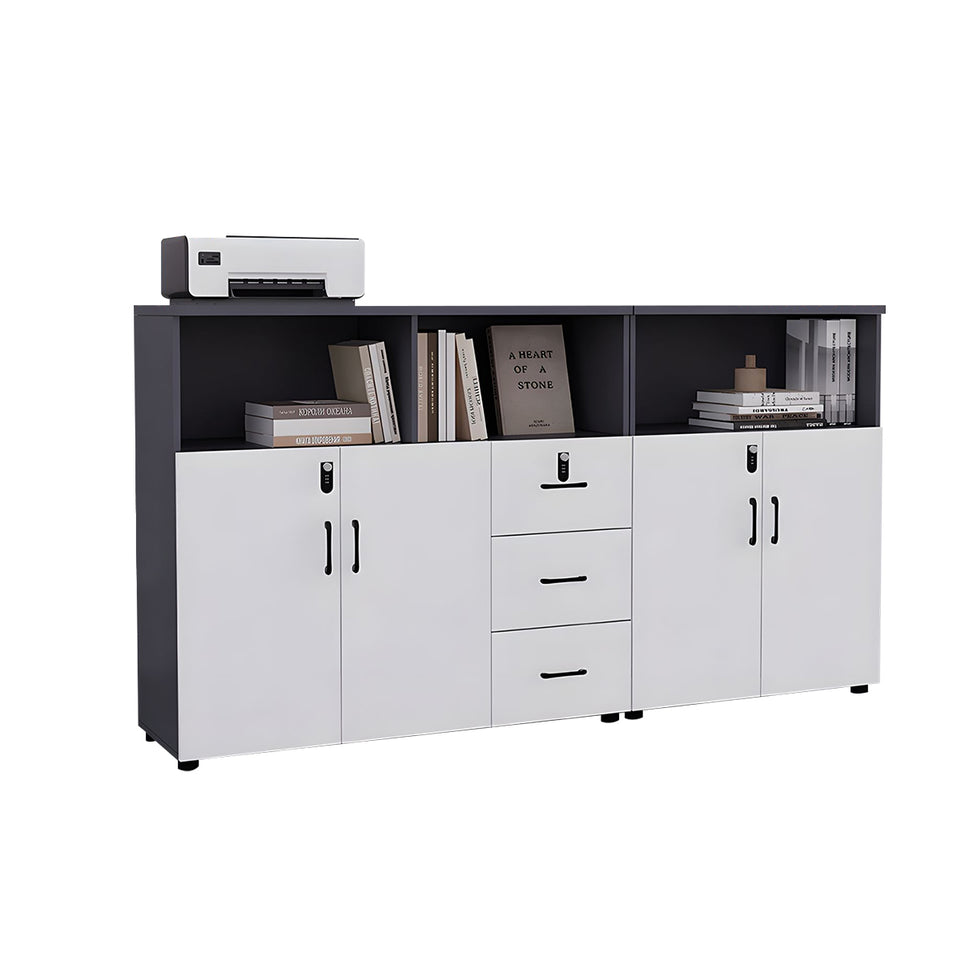 Stylish Lockable Wooden File Cabinet with Multi-Compartment Storage for Workspace CWG-2164