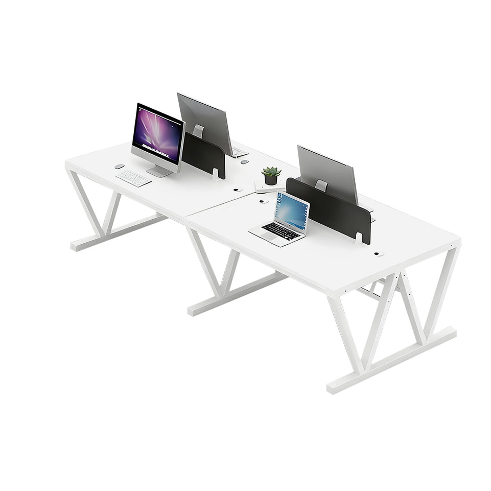 Simple Modern Desk and Chair Set with W Shaped Thickened Legs and Screen Partition YGZ-739