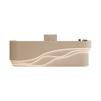 Wavy Straight Front Desk with 6 Drawers and 4 Cabinets for Yoga Studio and Clothing Store JDT-10146（In Stock）