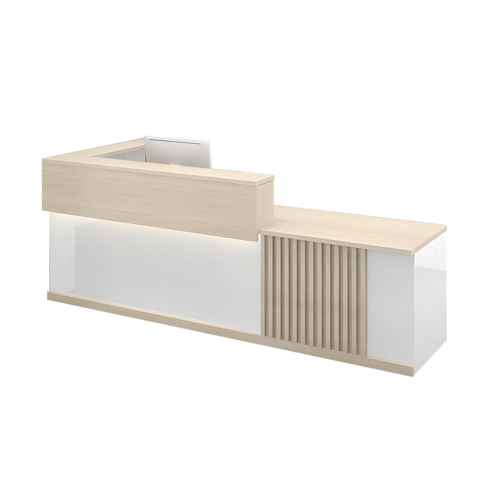 Sleek Modern Reception Desk with Dual-Layer Surface for Restaurants, Hotels, and Commercial Spaces JDT-2327