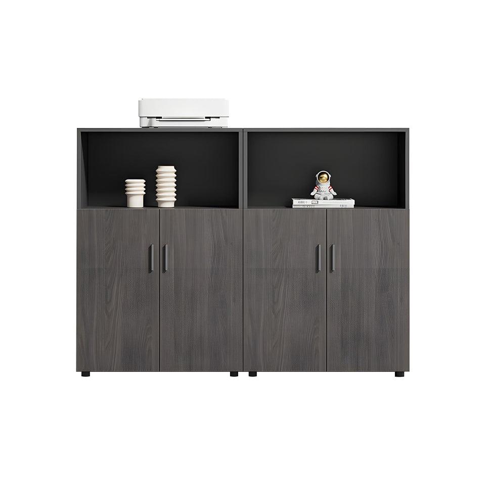 Modern Office Cabinet with Ample Storage, Wooden Floor-Standing Cabinet, Partitioned Storage, Quiet Hinges, and Sleek Aluminum Handles CWG-2174