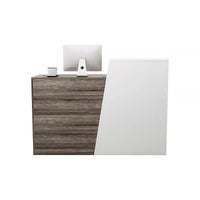 Color-Blocked Straight Reception Desk with Keyboard Tray and Lockable Drawer – Ideal for Clothing Stores and Salons JDT-102