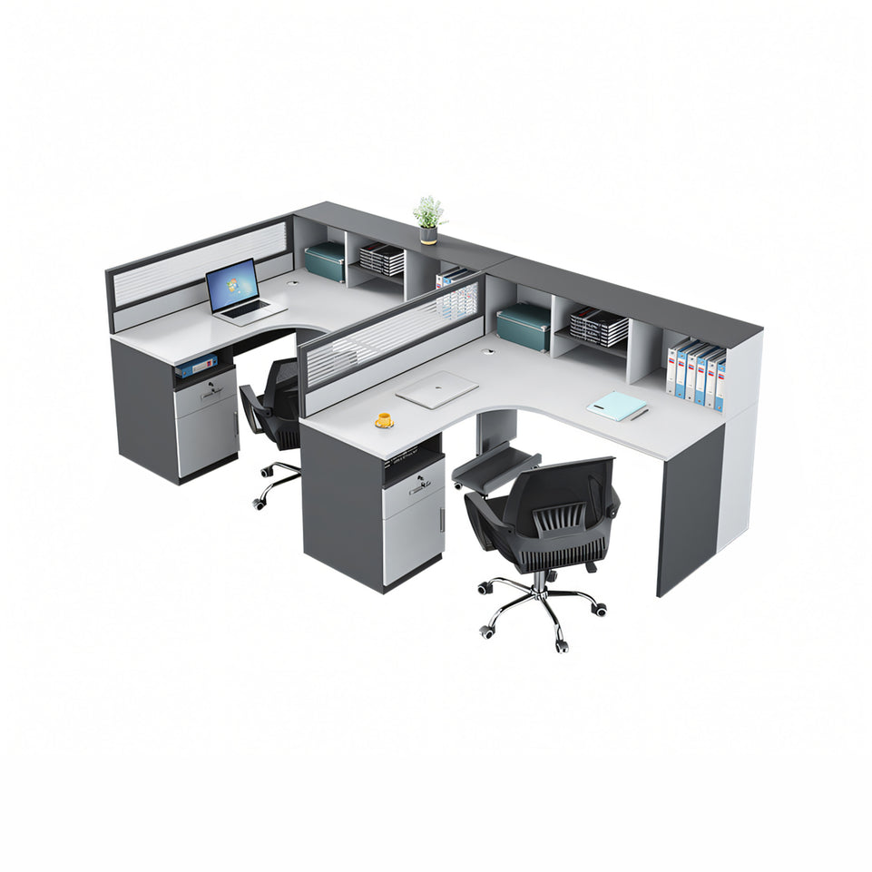 Modern Office Workstation Set with Screens, Ideal for 2/4/6-Person Workspaces BGZ-220