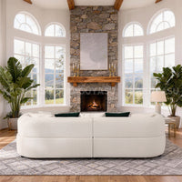 Minimalist Backrest Sofa with Thick Cushions for Cozy Living Rooms SZ-SF-0007  (In Stock)