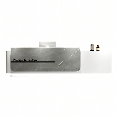 Color-Blocked Straight Reception Counter with Large Storage and Keyboard Tray for Salon JDT-050