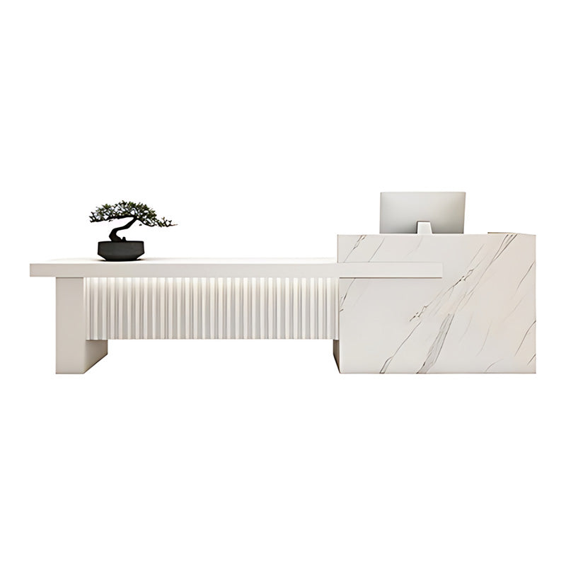 Bridge-Shaped Front Desk with Compartment and 2 Drawers for Training Institution JDT-10150