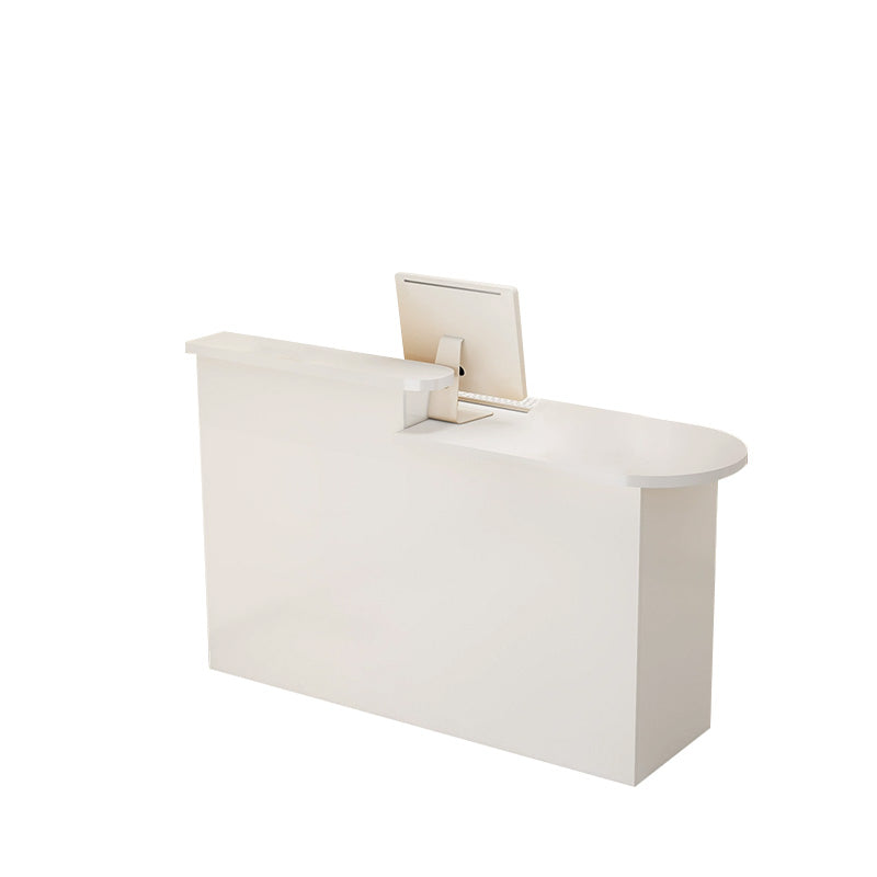 Curved Small Reception Counter with Cable Management and Lockable Drawer for Store JDT-10111