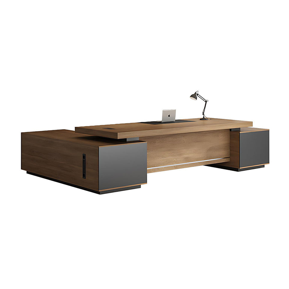 Simple modern Office Desk With Wiring Box president desk manager desk and chair combination LBZ-10106