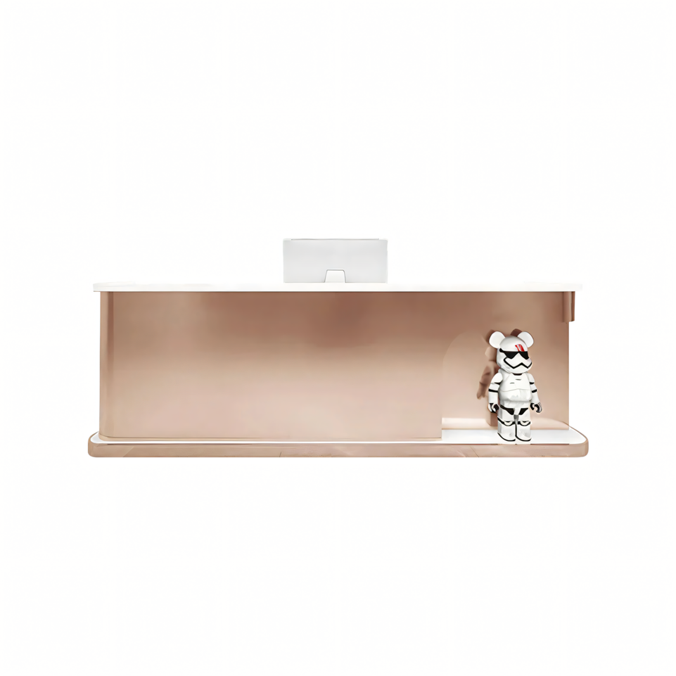 Corner Display Reception Counter with Ample Storage Space for Company JDT-064