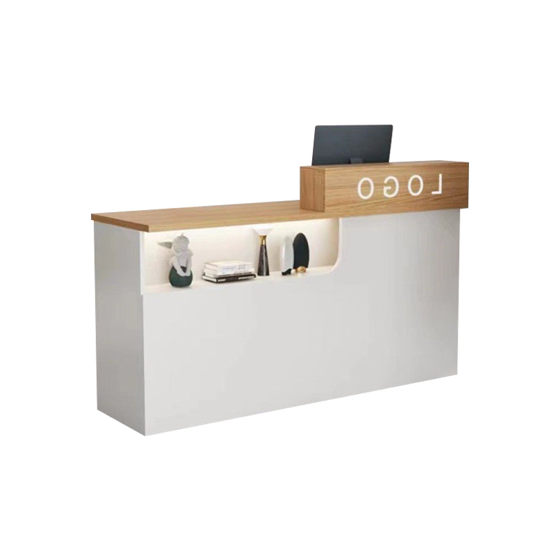 Corner Small Straight Reception Desk with Storage for Barber Shops and Salons JDT-1030