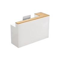 L-Shaped Corner Straight Compact Reception Desk with Keyboard Tray and Drawer for Stores and Salons JDT-1048