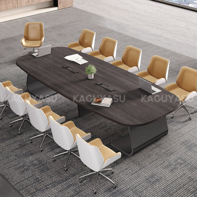 Executive Conference Table with Built-In Power Hub and Sculpted Stable Legs (In Stock)