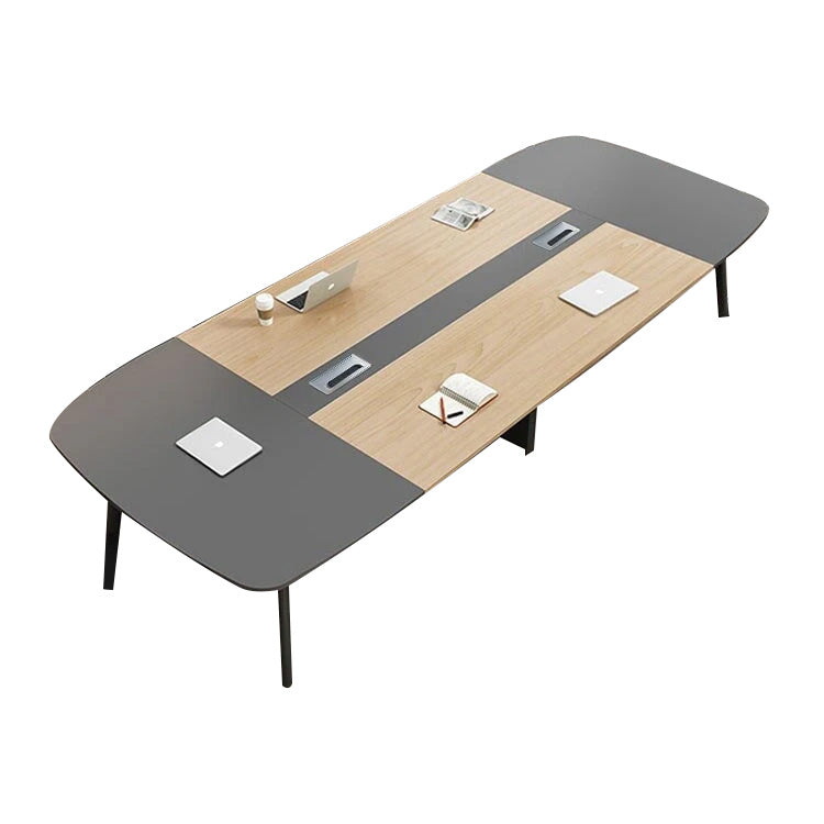 Minimalist Rectangle Table with Outlet and Cable Management for Training and Meetings HYZ-021