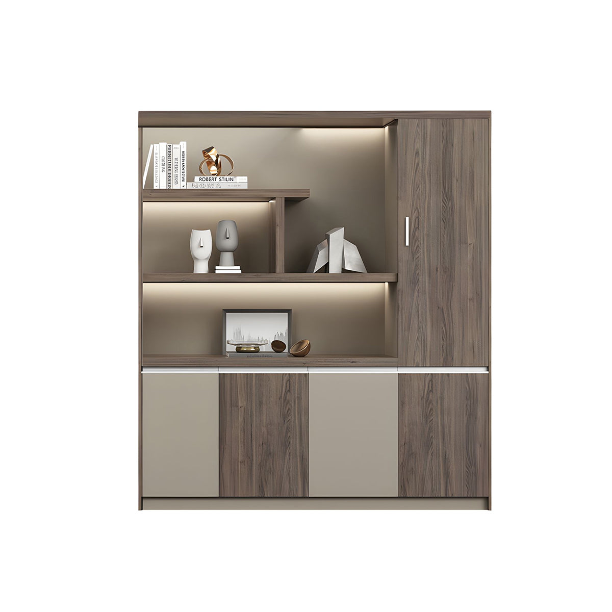 Premium Wooden Executive Lockable Cabinet, Modern Office Storage Cabinet, Background Storage and Archive Bookcase WJG-2169