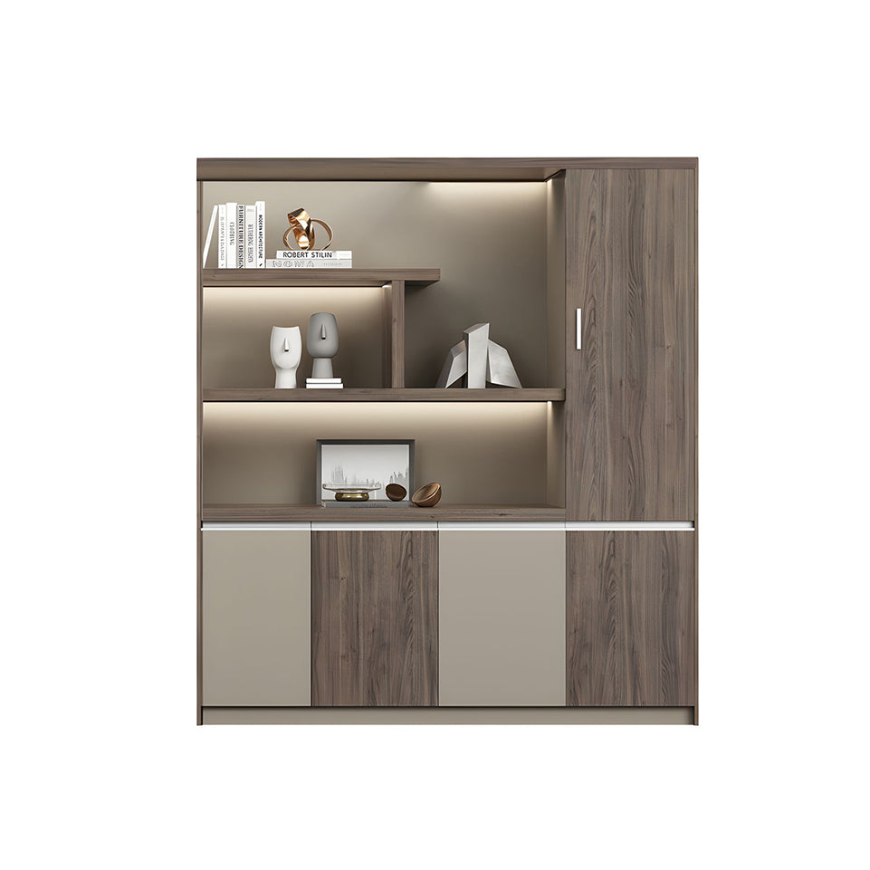 Premium Wooden Executive Lockable Cabinet, Modern Office Storage Cabinet, Background Storage and Archive Bookcase WJG-2169