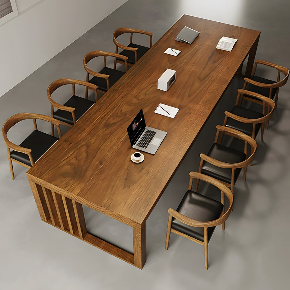Classic Solid Wood Conference Table Spacious Meeting Room Desk HYZ-1054