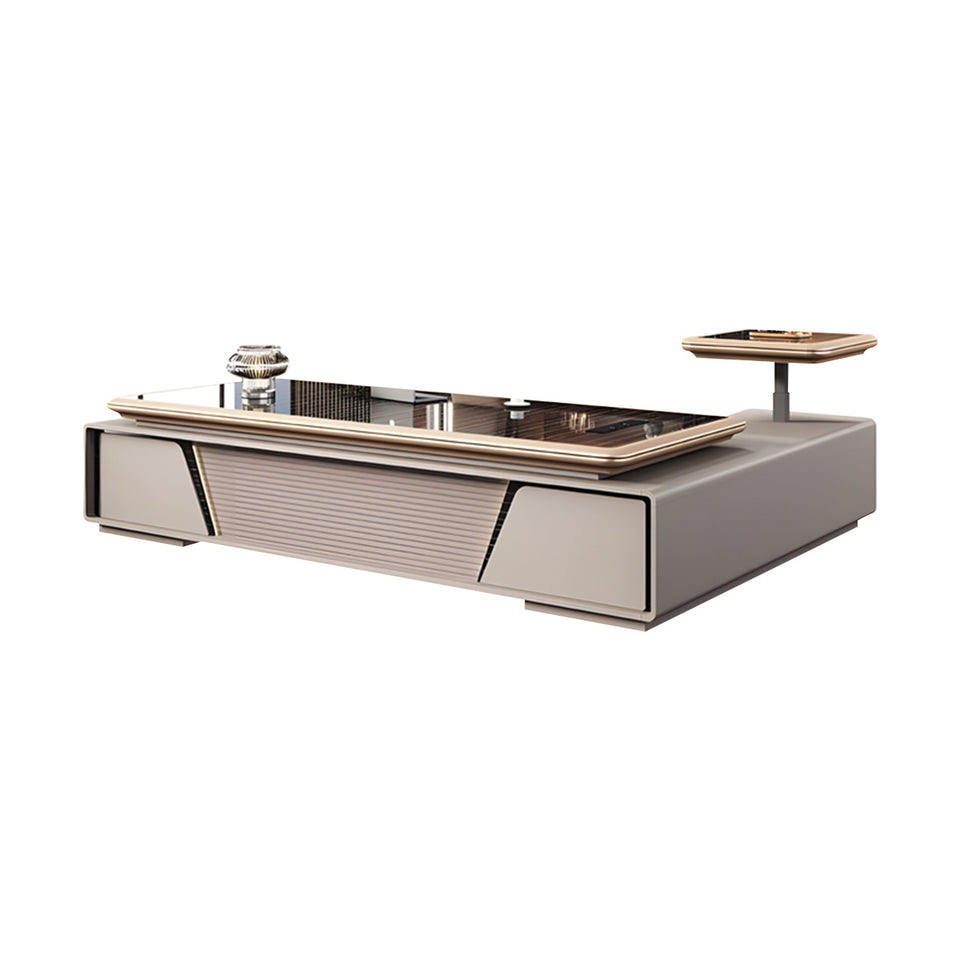 Modern Executive Desk 79-126 in Wide with Side Storage, Lockable & File Drawers