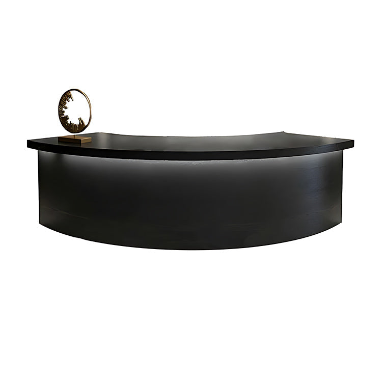 Modern Curved Reception Front Desk with Solid Wood Grain JDT-7232