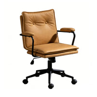 Office Chair for Dormitory Lift Rotating Adjustable Leather Boss Chair Long Sitting with Armrests Dormitory Chair BGY-1074