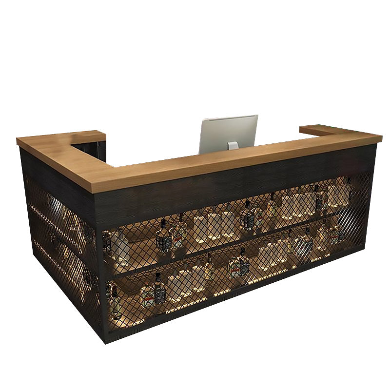 L-Shaped Reception Desk with Drawers and Storage Cabinets for Restaurants and BBQ Shops JDT-1025