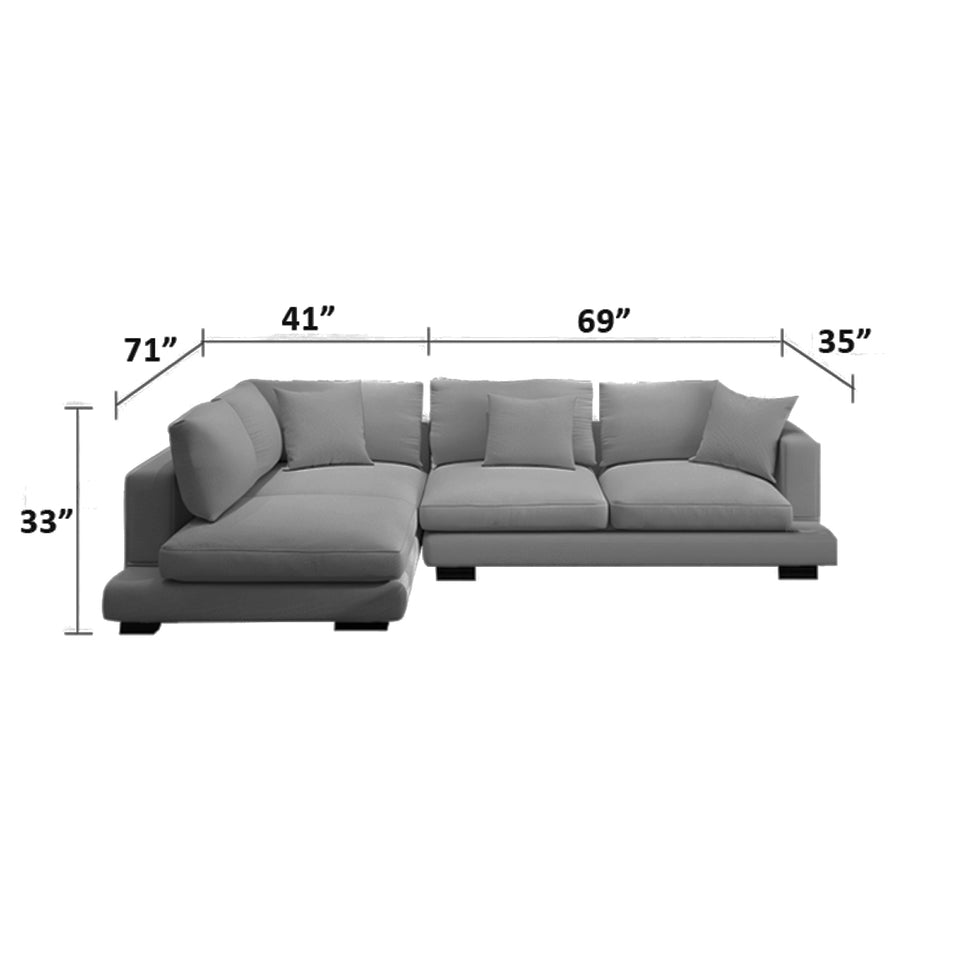 Italian Minimalist Feather Sofa Modern Couch Chaise Lounge BSF-2004