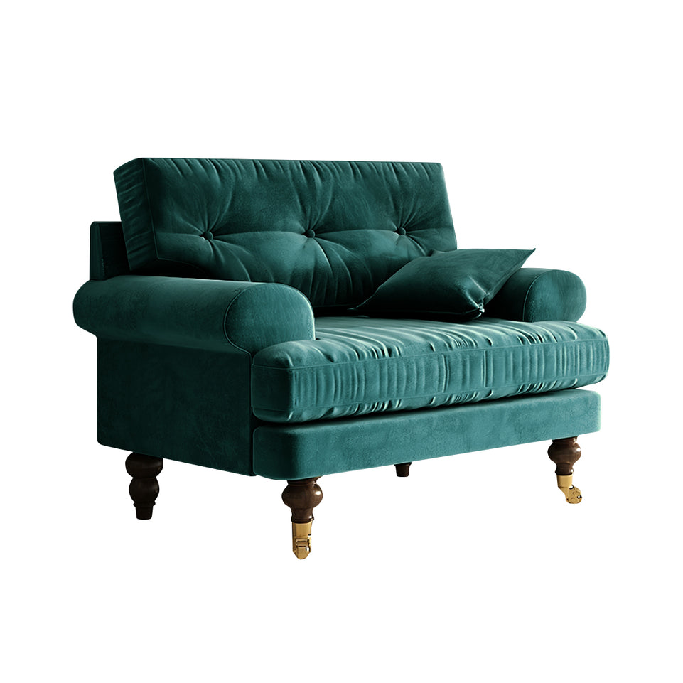Modern Sofa 35-94 in Wide with Velvet & Solid Wood for Reception Area