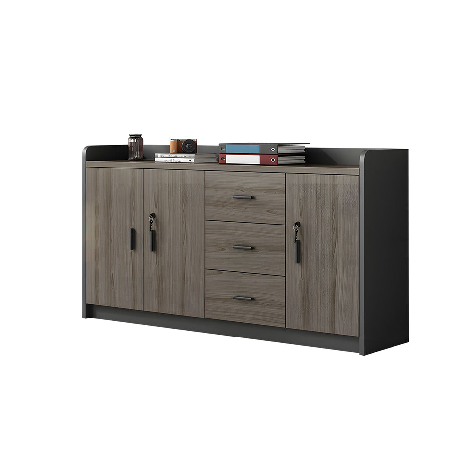 Elegant Wooden Office Low Cabinet With Lock, Large Storage Space, Smooth Silent Doors, Ideal for Conference Rooms and Workspaces CWG-2168