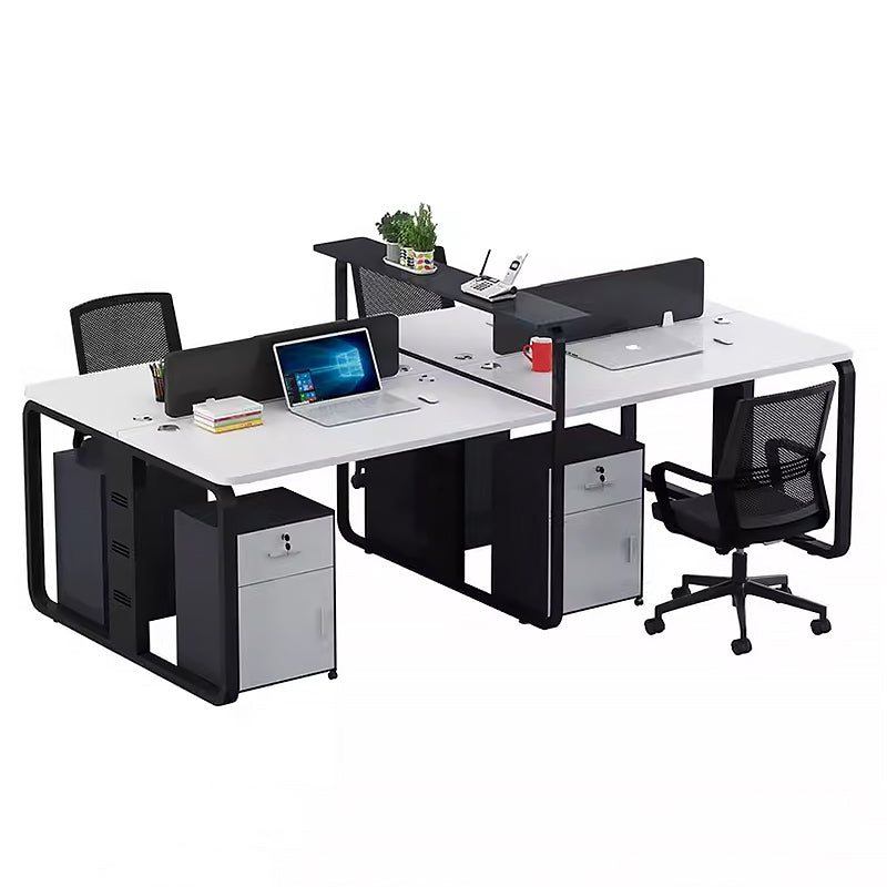 Sophisticated Simplicity Steel Framed Staff Desk Set with Modern Furniture Pieces YGZ-1016