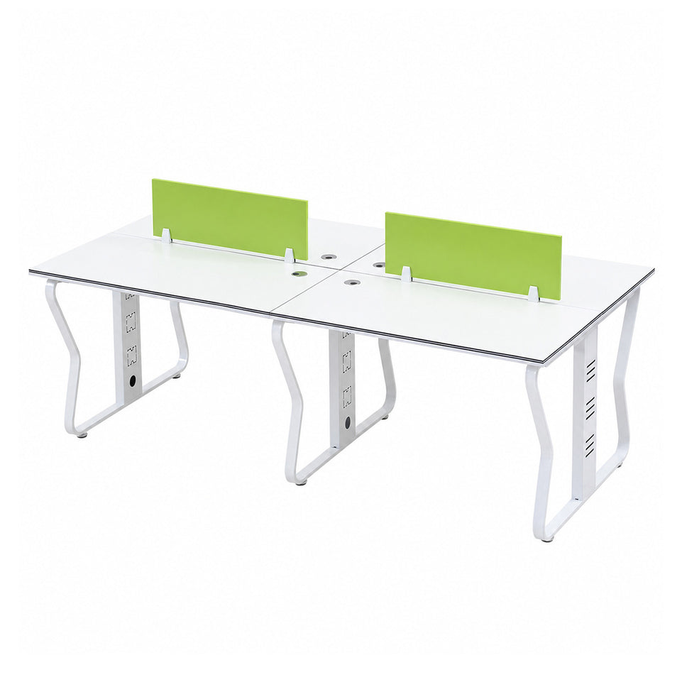 Modern Workstation Desk with Privacy Panels, Cable Management and Mobile Storage
