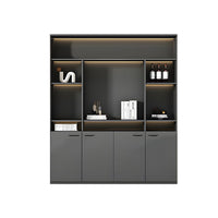 Elegant Executive File Cabinet, Solid Wood Office Background Cabinet, Archival Bookcase with Spacious Open Storage and Premium Hardware WJG-2109