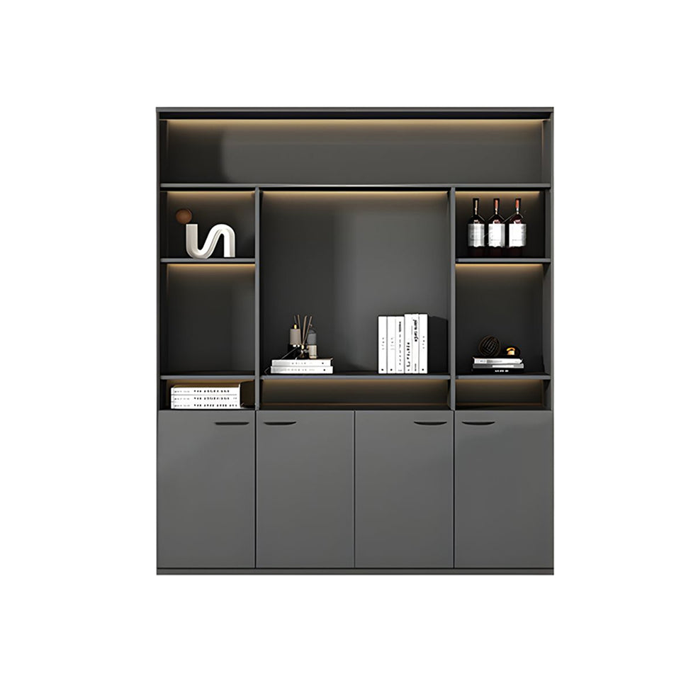 Elegant Executive File Cabinet, Solid Wood Office Background Cabinet, Archival Bookcase with Spacious Open Storage and Premium Hardware WJG-2109